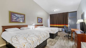 Premium bedding, desk, blackout curtains, iron/ironing board