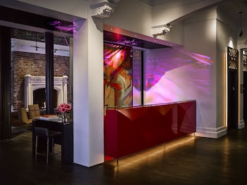 Hotel entrance and lobby at Hotel Zeppelin San Francisco