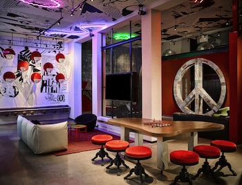 Game room at Hotel Zeppelin San Francisco