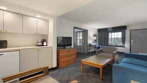 Suite, 1 King Bed, Non Smoking, Pool View | Premium bedding, pillowtop beds, desk, iron/ironing board