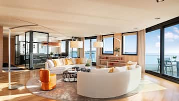Presidential-suite - 2 soveværelser (Balcony) | 1 soveværelse, premium-sengetøj, senge med topmadrasser, minibar