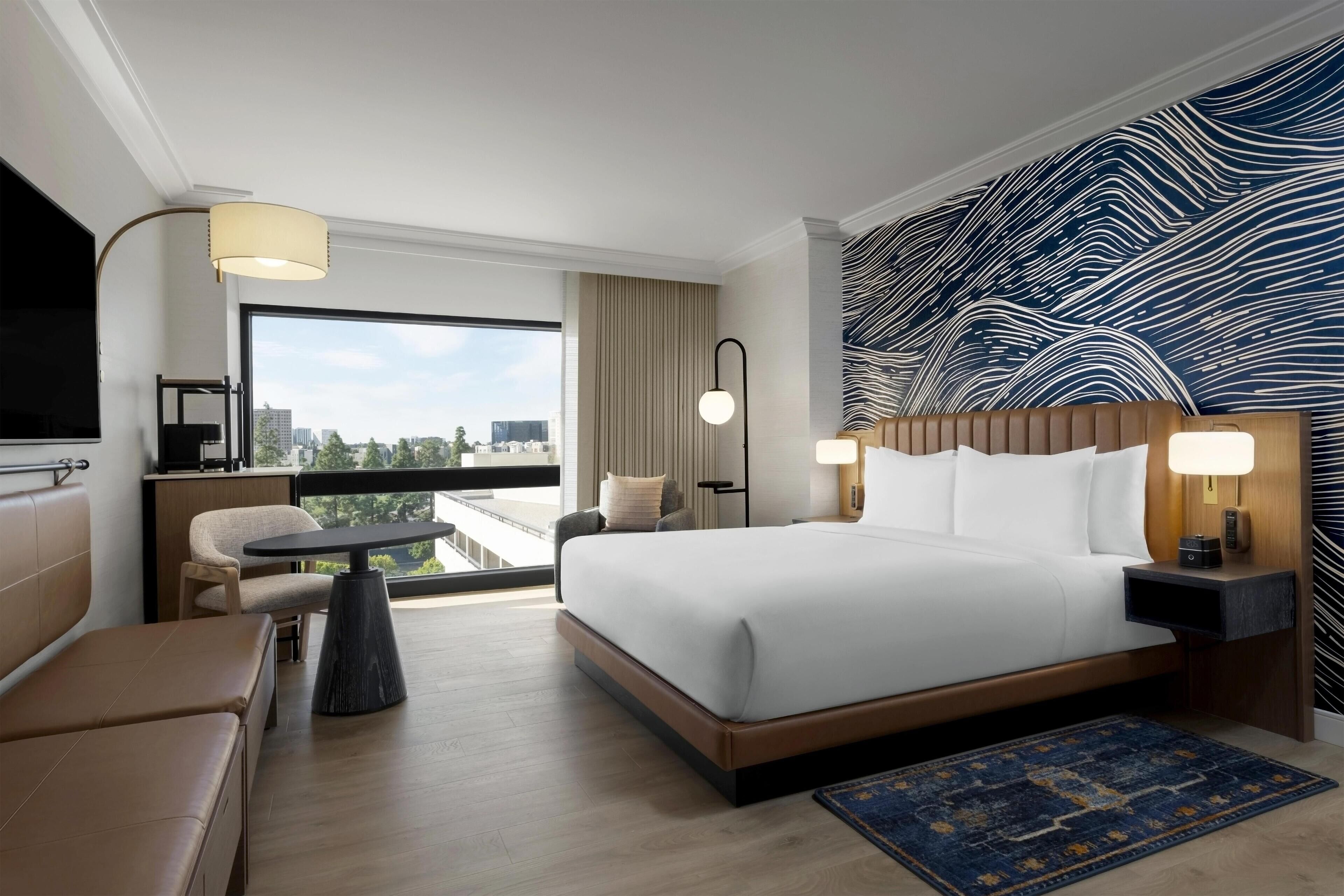 Premium bedding, down comforters, memory foam beds, in-room safe