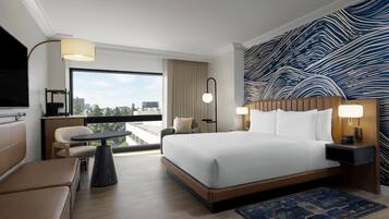 Premium bedding, down comforters, memory foam beds, in-room safe