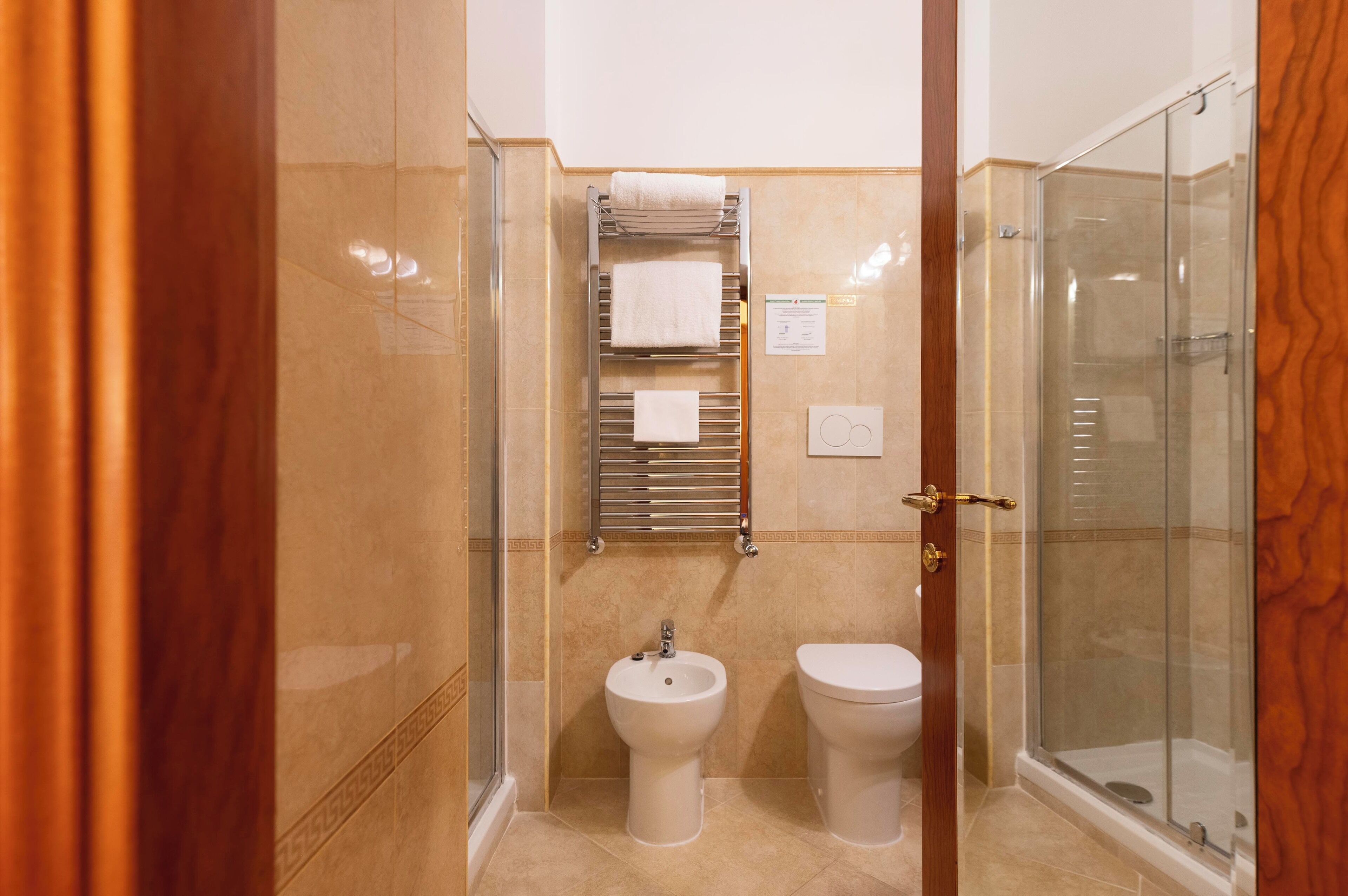 double or twin room | bathroom | eco-friendly toiletries, hair dryer, bidet, towels