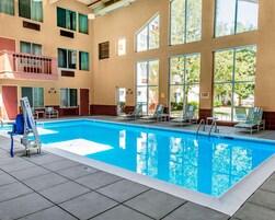 Indoor pool, open 8:00 AM to 10:00 PM, sun loungers