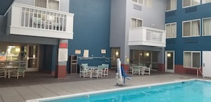 Indoor pool, open 8:00 AM to 10:00 PM, sun loungers