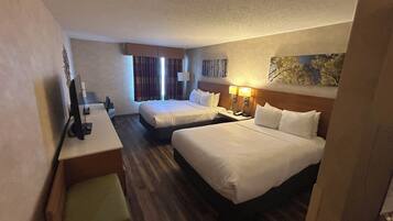 Standard Room, 2 Queen Beds, Non Smoking | Premium bedding, desk, blackout drapes, iron/ironing board