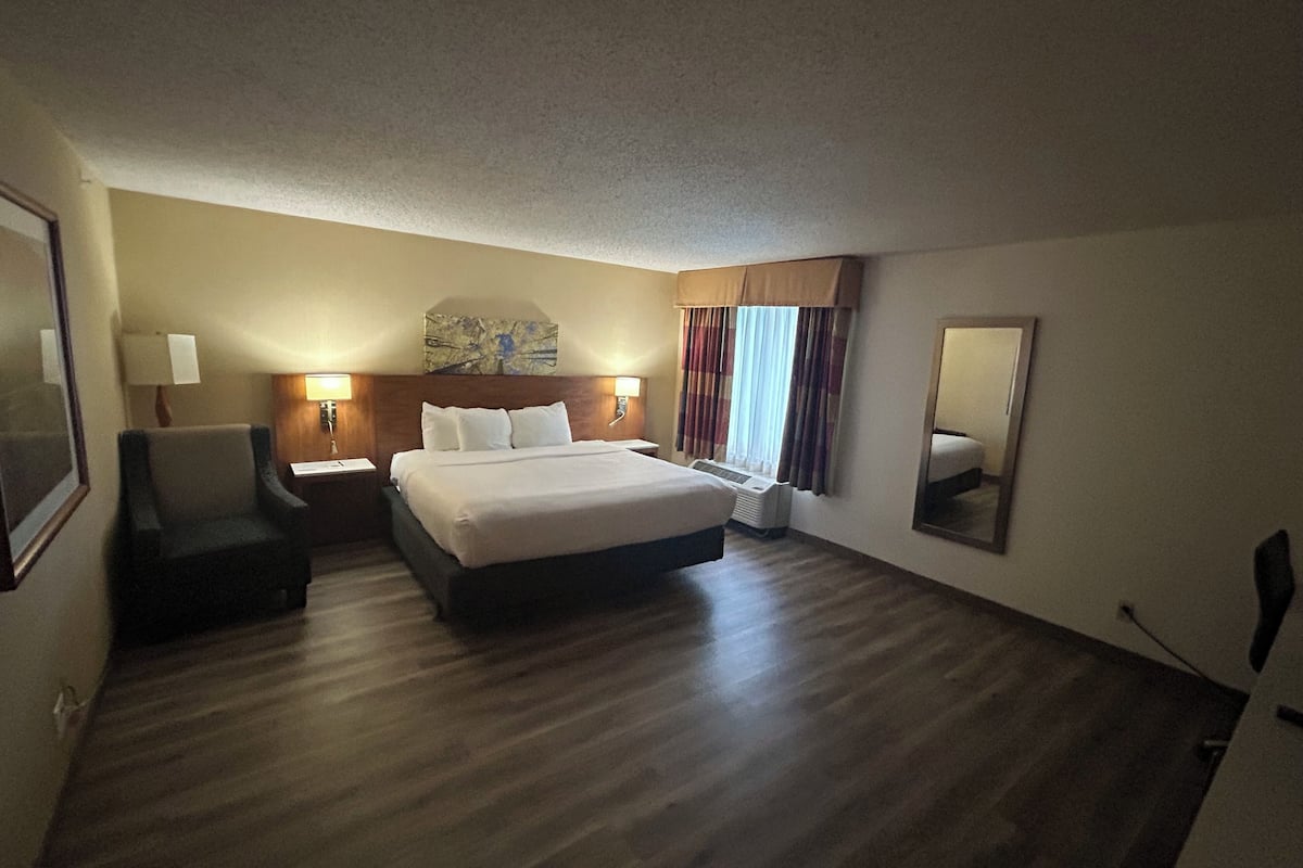 Standard Room, Poolside, 1 King Bed, Non-Smoking | Premium bedding, desk, blackout drapes, iron/ironing board