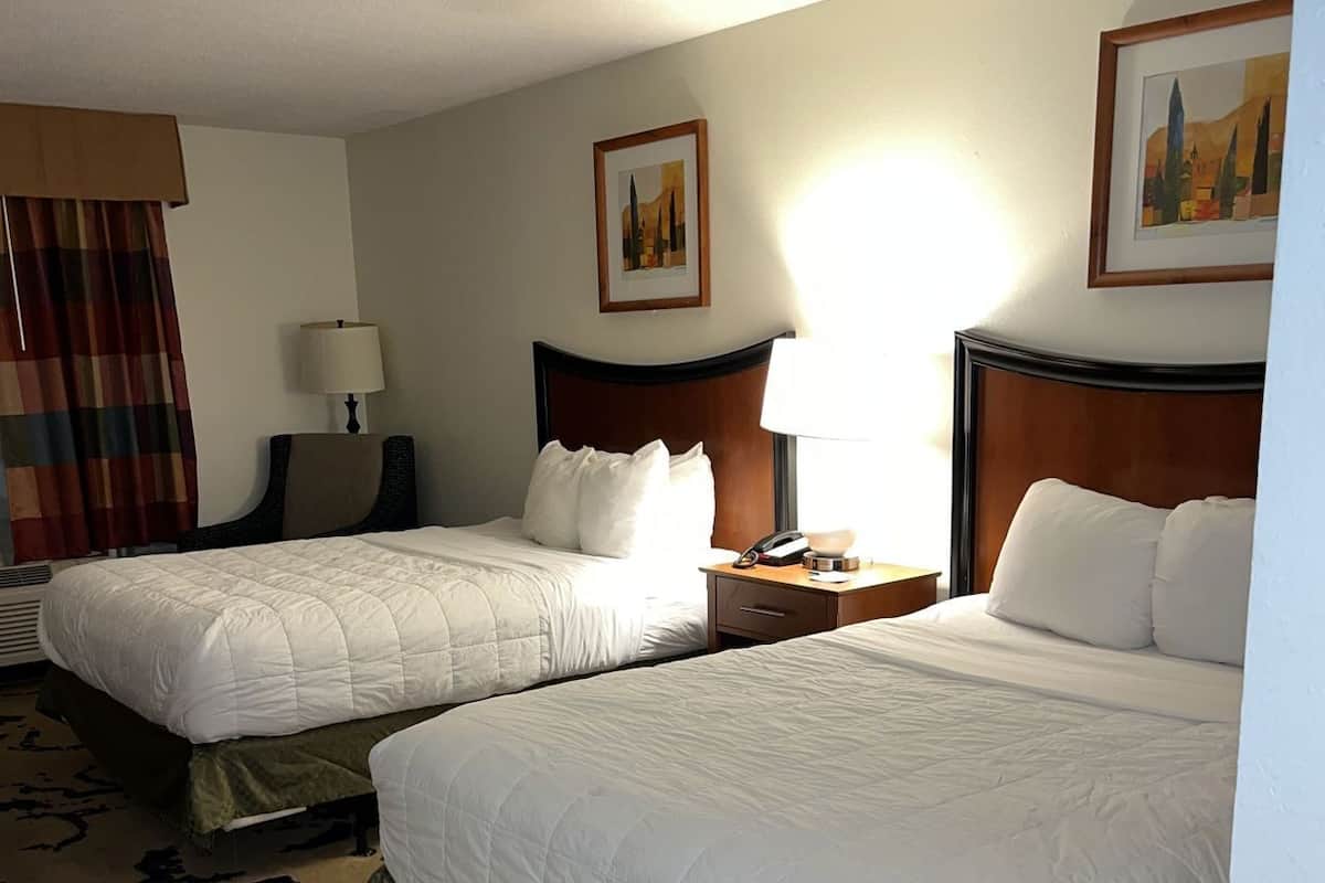 Premium bedding, desk, blackout curtains, iron/ironing board