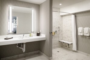 Combined shower/bathtub, designer toiletries, hair dryer, bathrobes -  Le Parc at Melrose (West Hollywood)