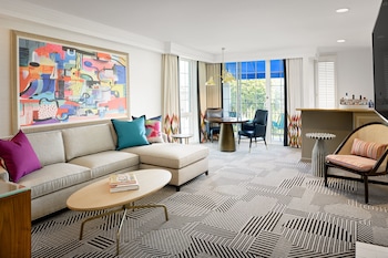 One Bedroom Residence | Private kitchen | Fridge, microwave, coffee/tea maker, cookware/dishes/utensils at  Le Parc at Melrose