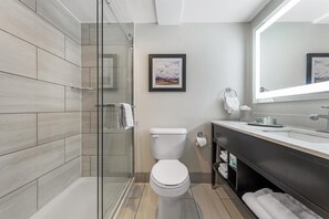 Standard Room, 2 Queen Beds, Patio, Poolside | Bathroom | Shower, designer toiletries, towels - Best Western Denver East (Denver)