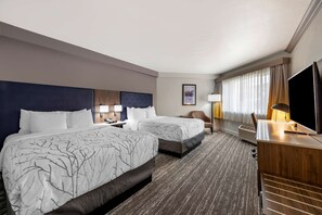 Standard Room, 2 Queen Beds, Balcony, Pool View (Shower Only) | Premium bedding, pillow-top beds, in-room safe, desk