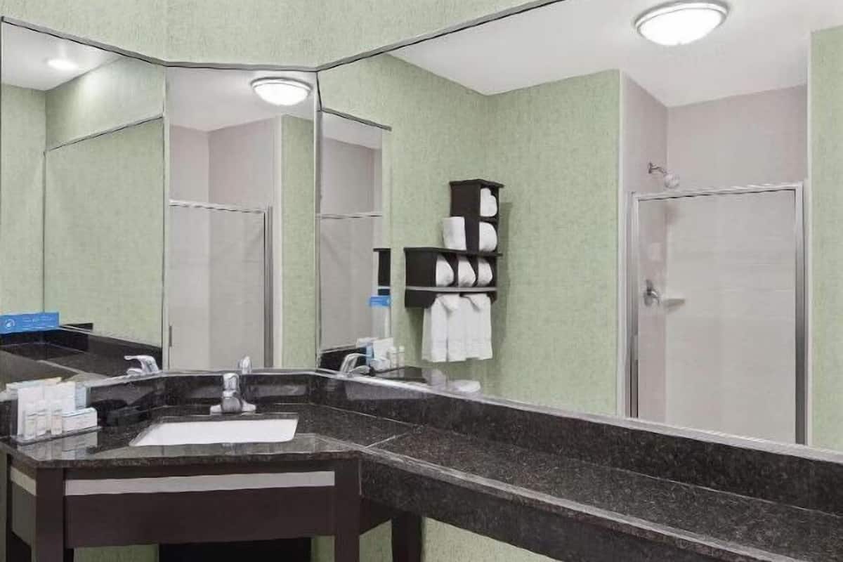 Banheiro | Produtos de toalete grátis, secador de cabelo, toalhas de banho