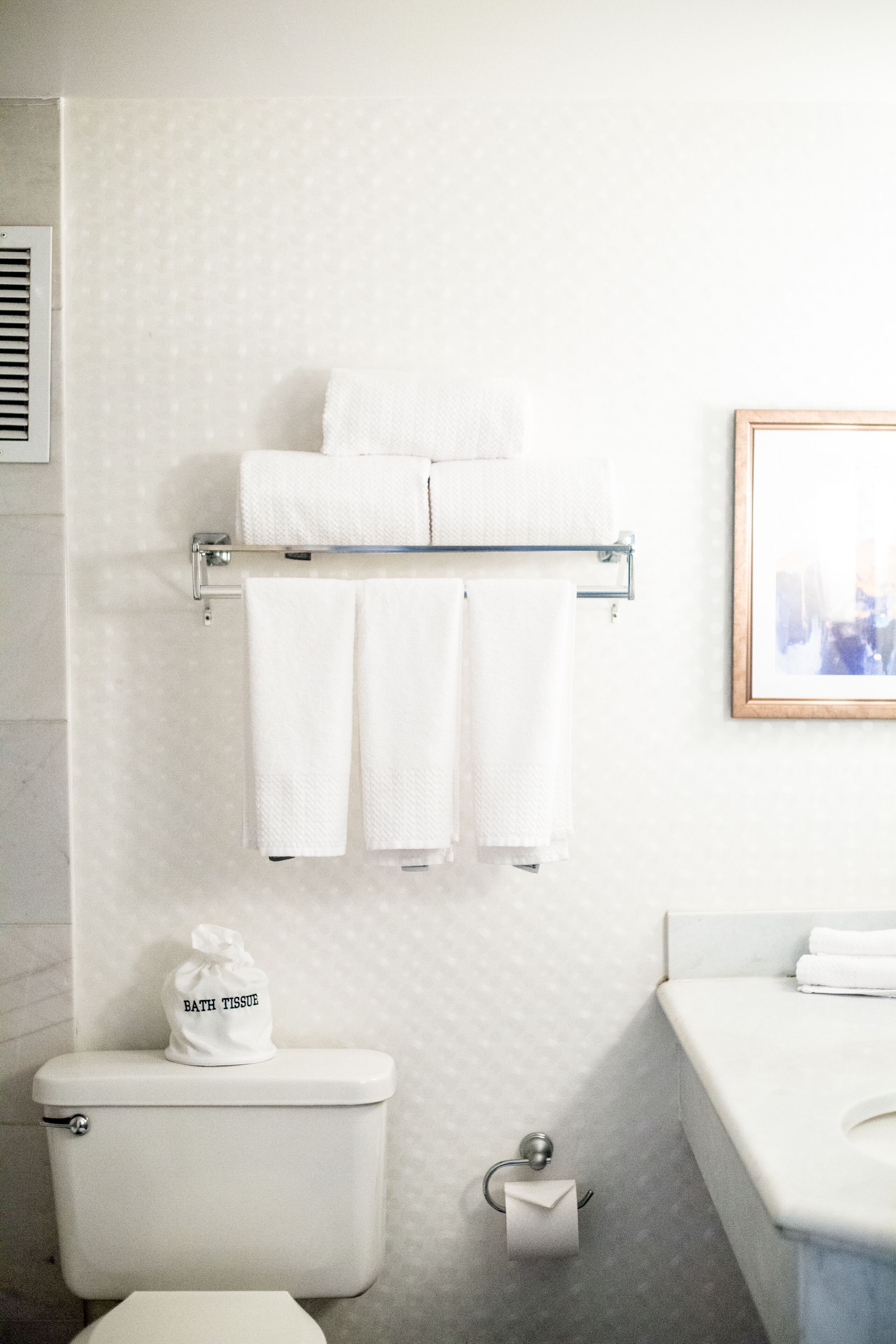 combined shower/bathtub, eco-friendly toiletries, hair dryer, bathrobes