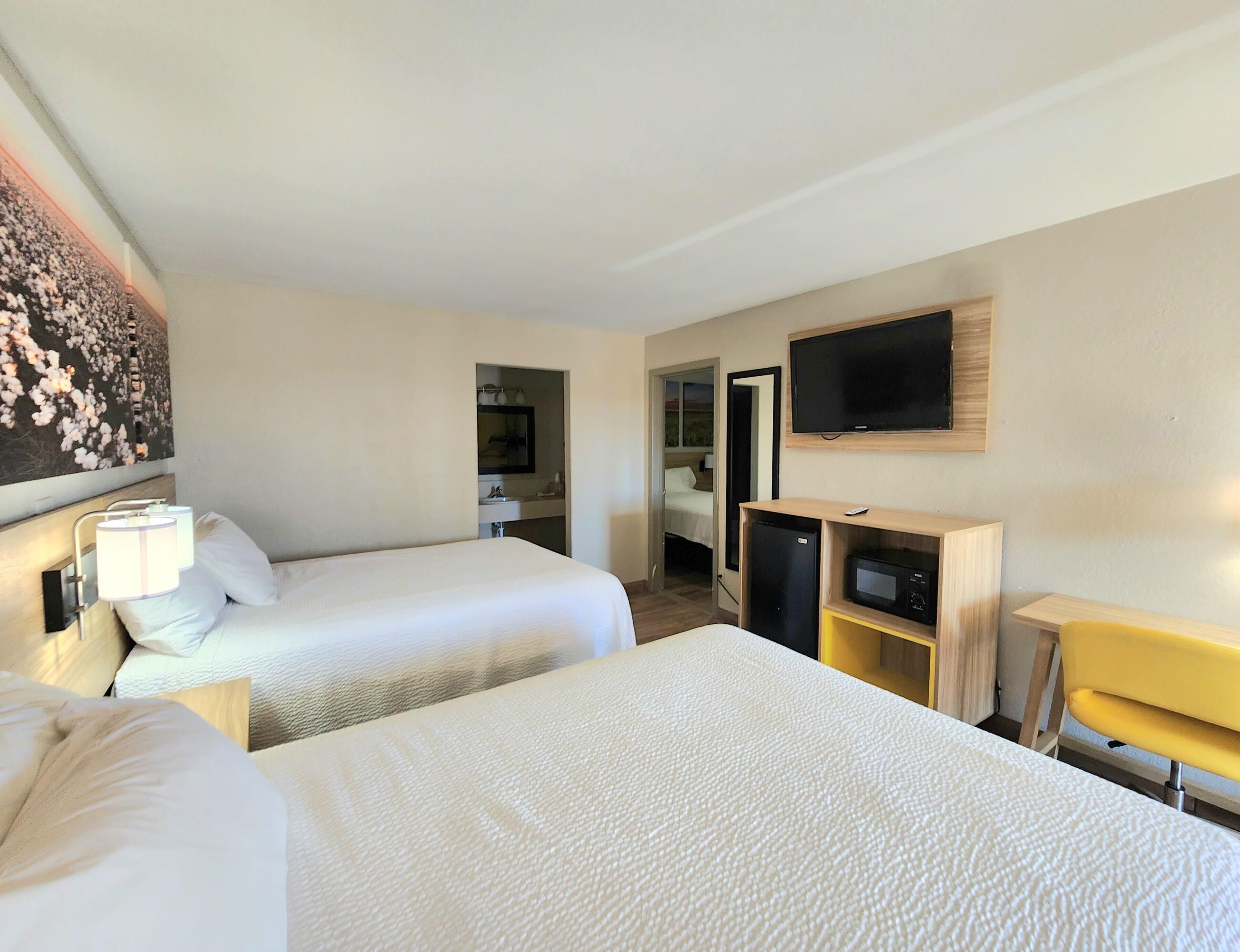 Desk, free WiFi, bed sheets