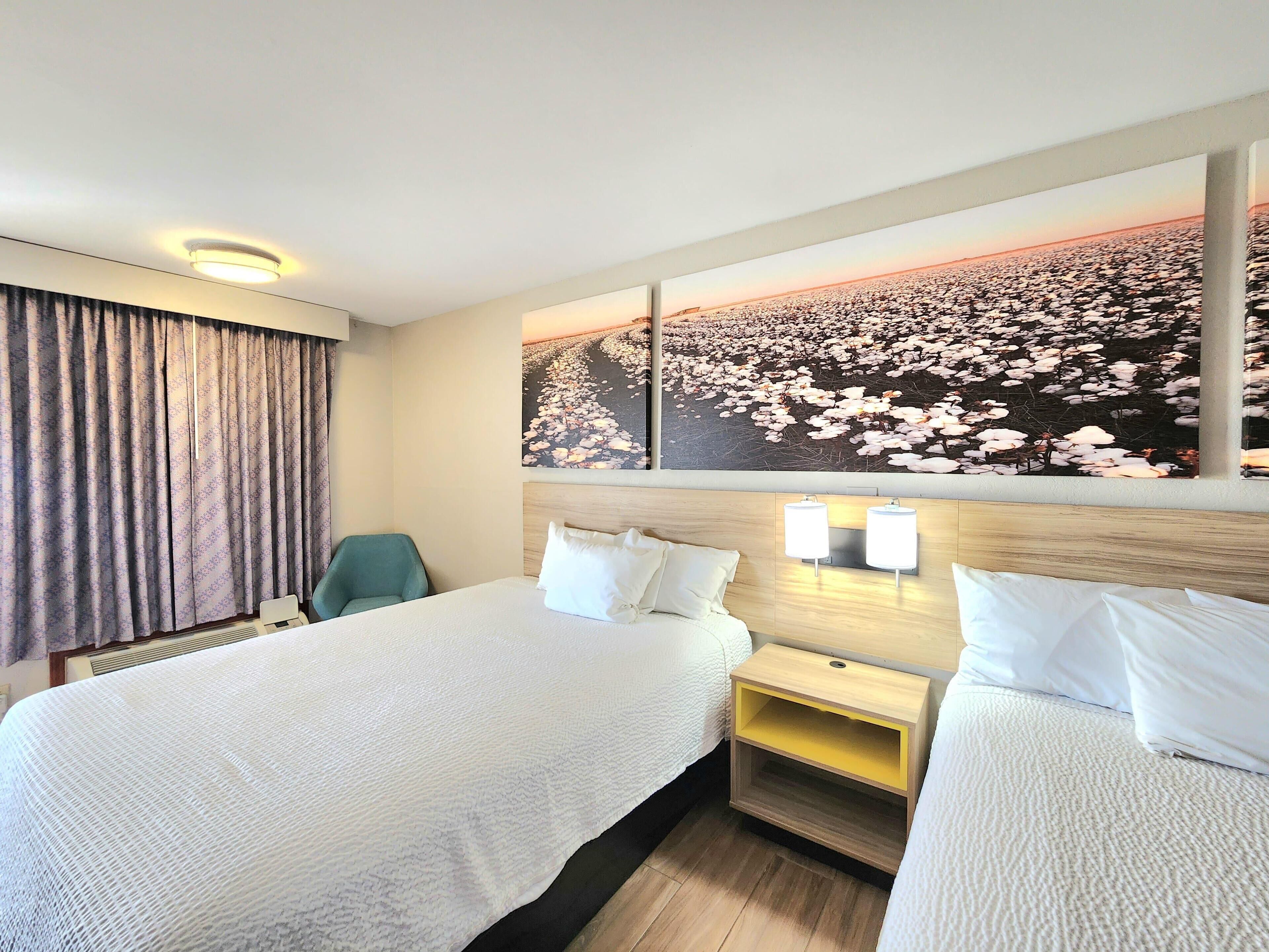 Standard Room, 2 Queen Beds | Desk, free WiFi, bed sheets