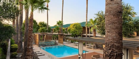 Indoor pool, outdoor pool, open 8:00 AM to 10:00 PM, pool umbrellas