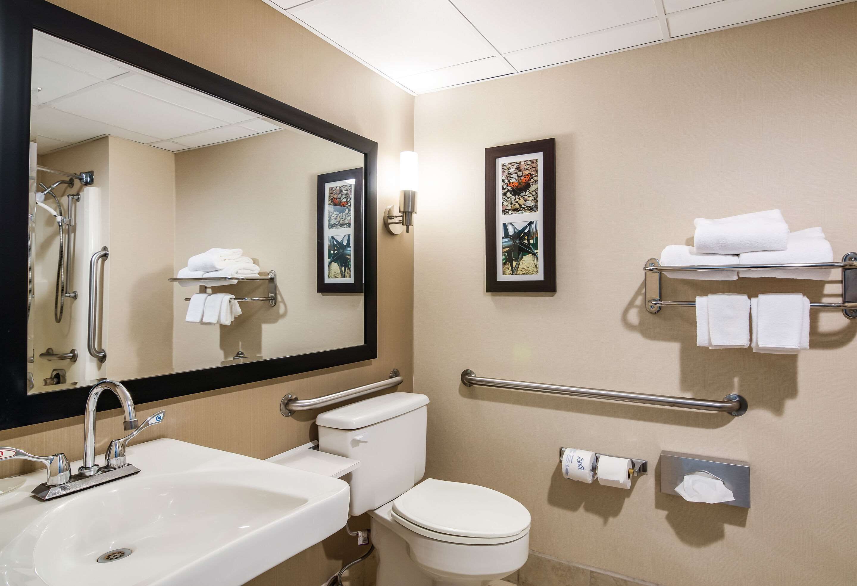 standard room, 1 king bed, accessible, non smoking (accessible tub) | in-room safe, desk, laptop workspace, iron/ironing board