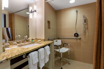 Bathroom shower at Wyndham Deerfield Beach Resort