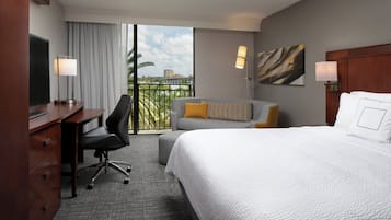 Room, 1 King Bed with Sofa bed, River View | Premium bedding, desk, iron/ironing board, free cots/infant beds