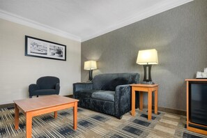 Individually furnished, desk, laptop workspace, iron/ironing board