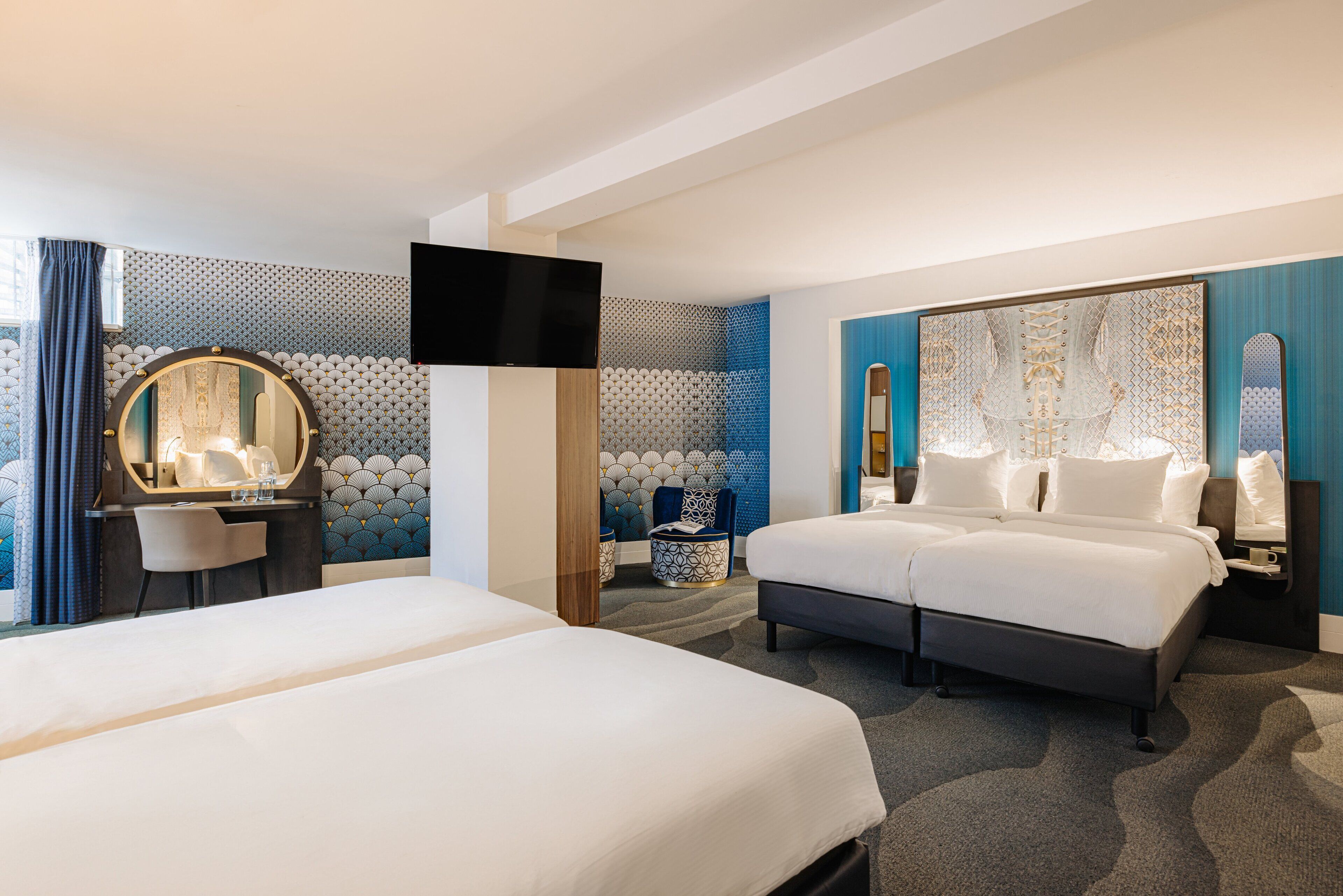 Executive Room, Multiple Beds | Premium bedding, in-room safe, desk, laptop workspace