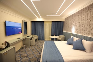 Egyptian cotton sheets, minibar, in-room safe, desk