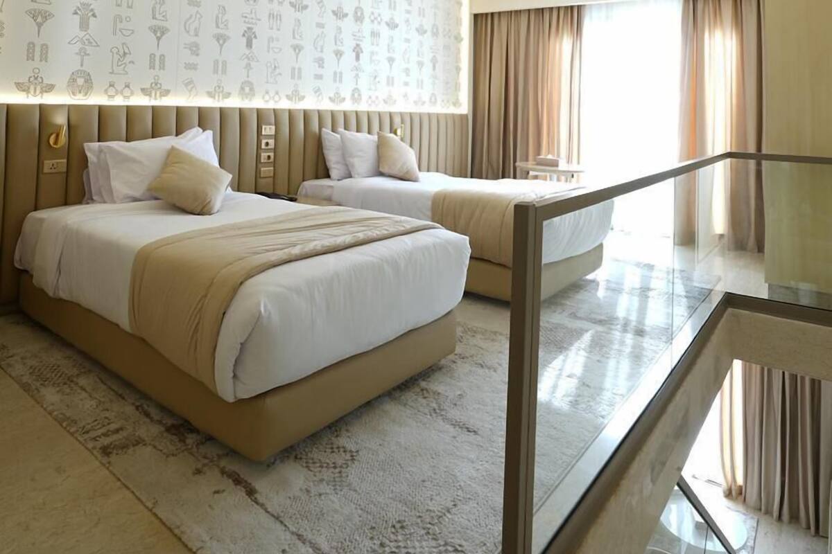 Twin Bed Super Duplex Suite | Premium bedding, minibar, in-room safe, desk
