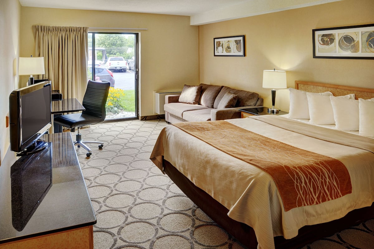 deluxe room, 1 queen bed, refrigerator & microwave, ground floor | premium bedding, pillow-top beds, individually decorated