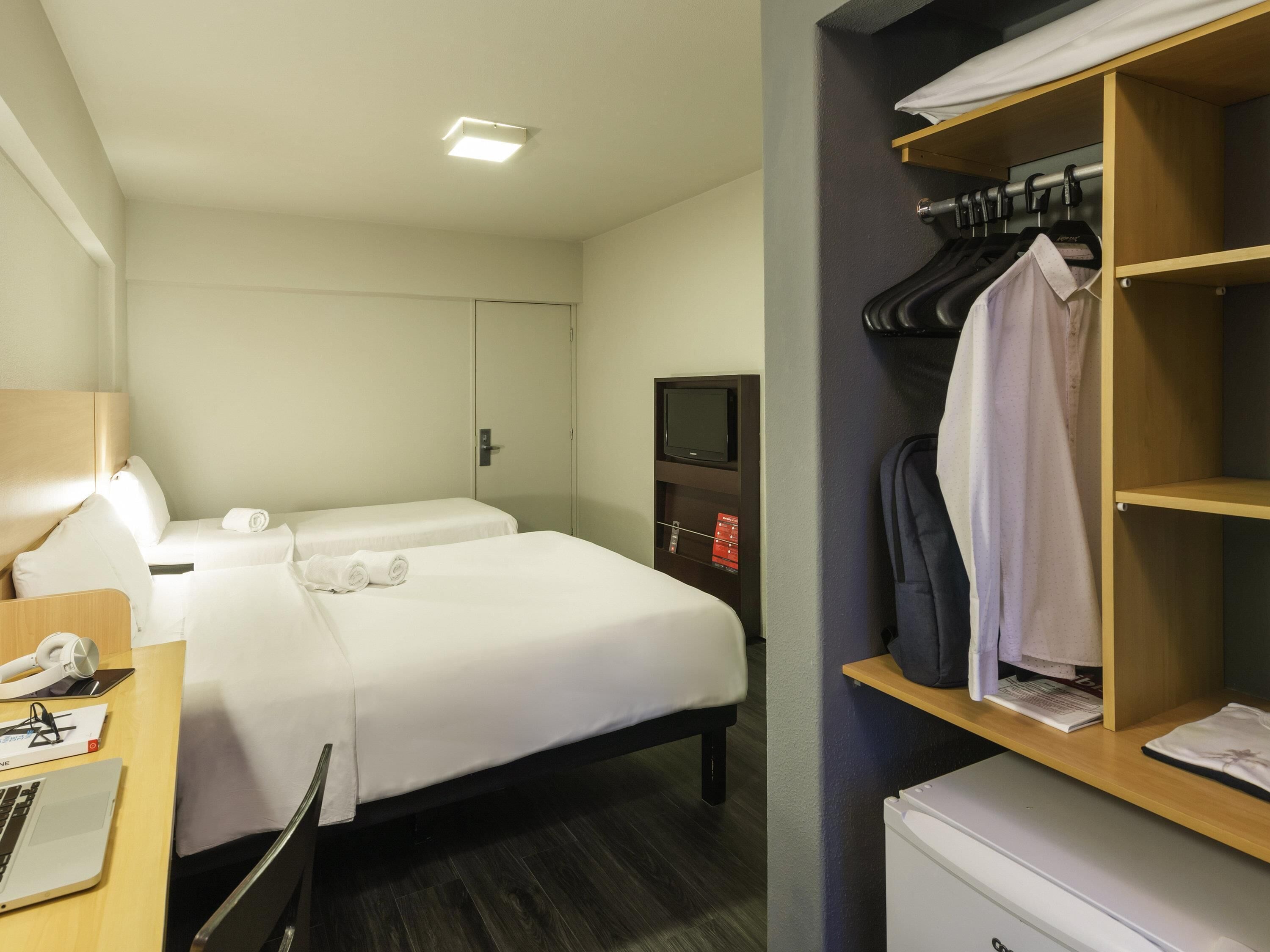 Desk, blackout curtains, free cots/infant beds, free WiFi