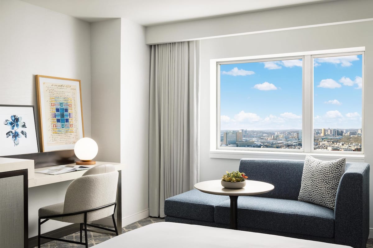 Premium bedding, down comforters, pillowtop beds, in-room safe