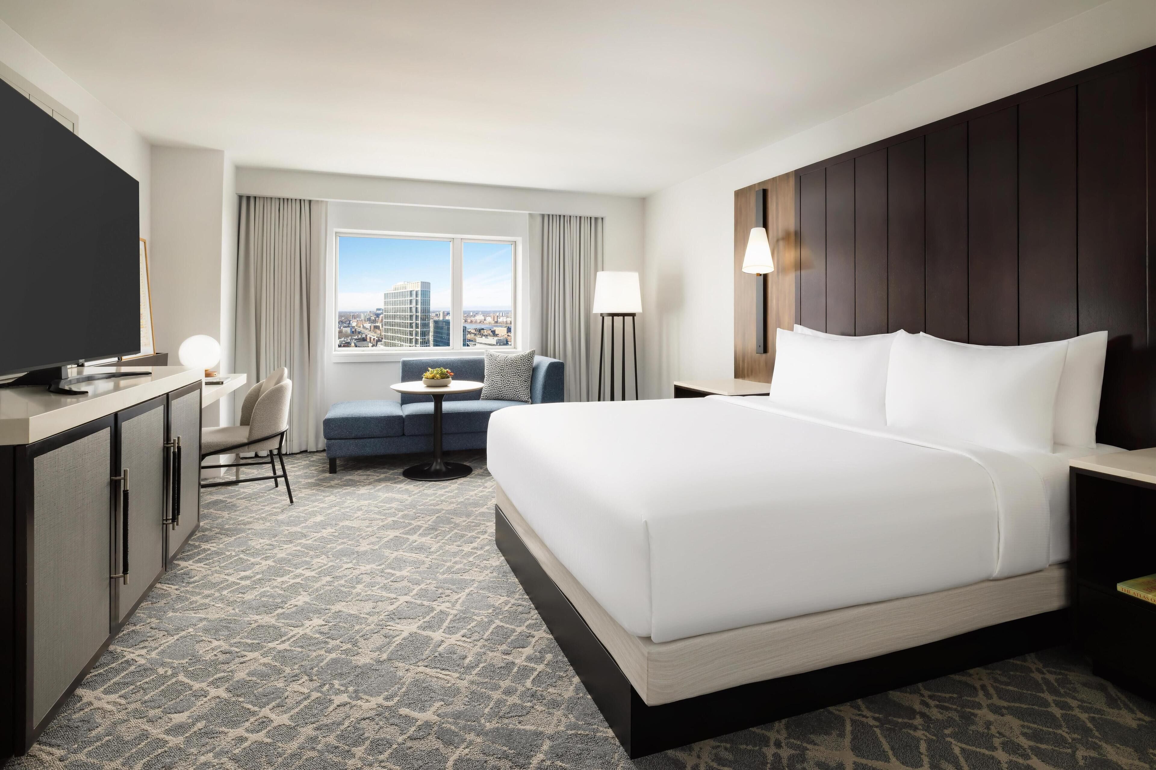 Premium bedding, down comforters, pillowtop beds, in-room safe