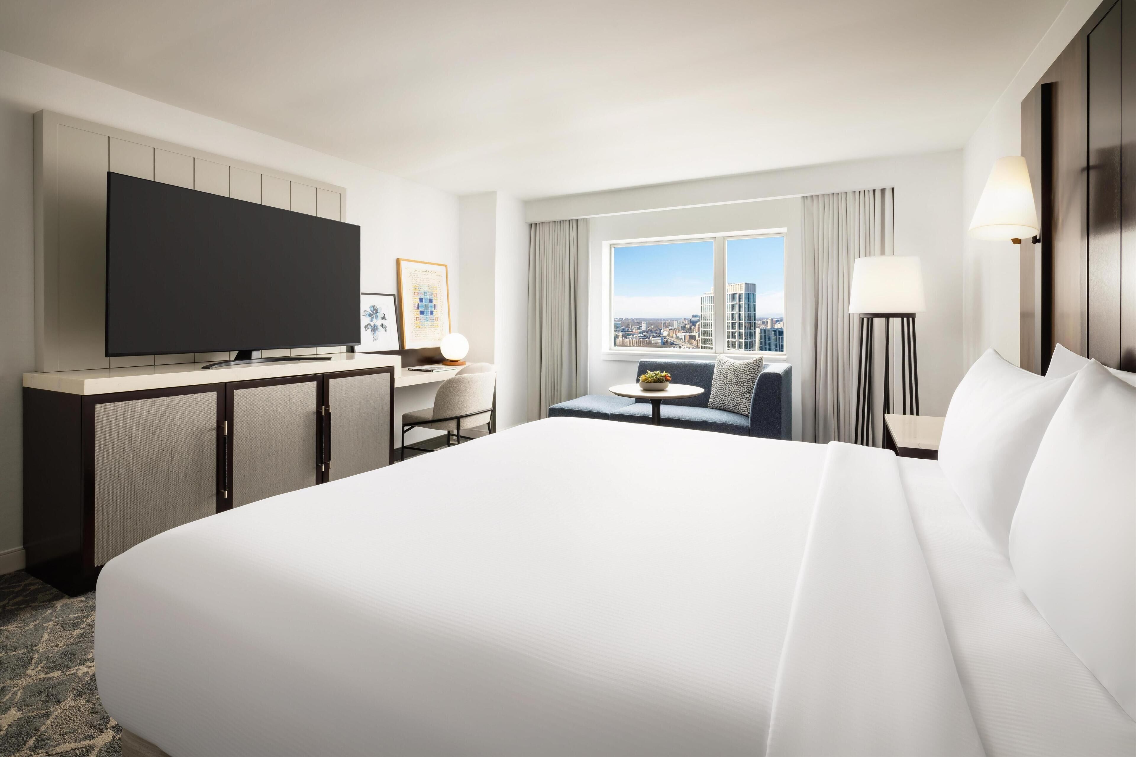 Premium bedding, down comforters, pillowtop beds, in-room safe