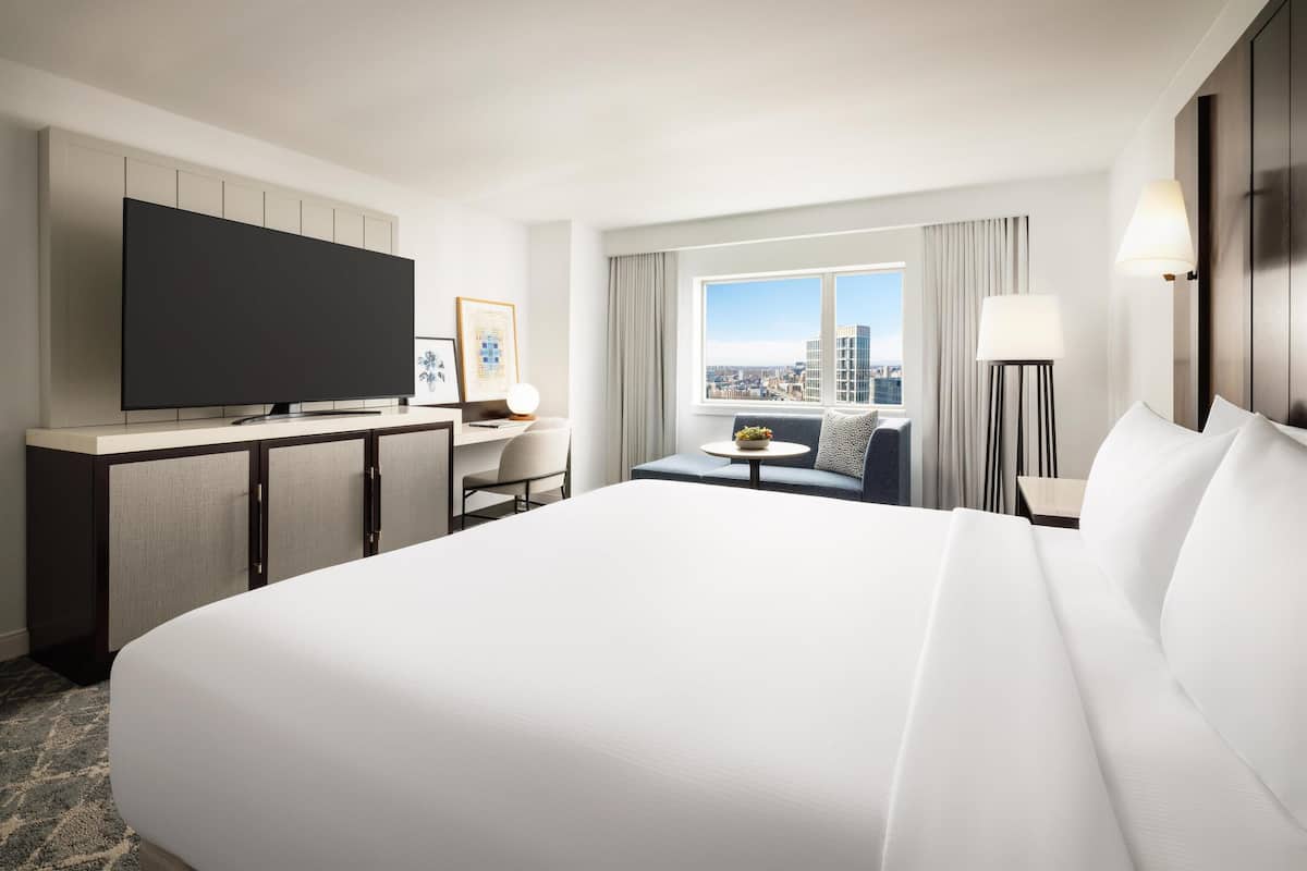 Premium bedding, down comforters, pillowtop beds, in-room safe