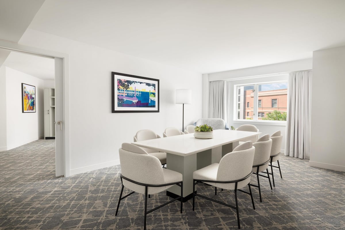 Suite, 2 Double Beds (with Parlor) | Living area | 32-inch flat-screen TV with cable channels, TV