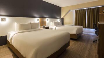 Room 2 Queen Beds, 2nd Floor | Premium bedding, pillowtop beds, desk, laptop workspace