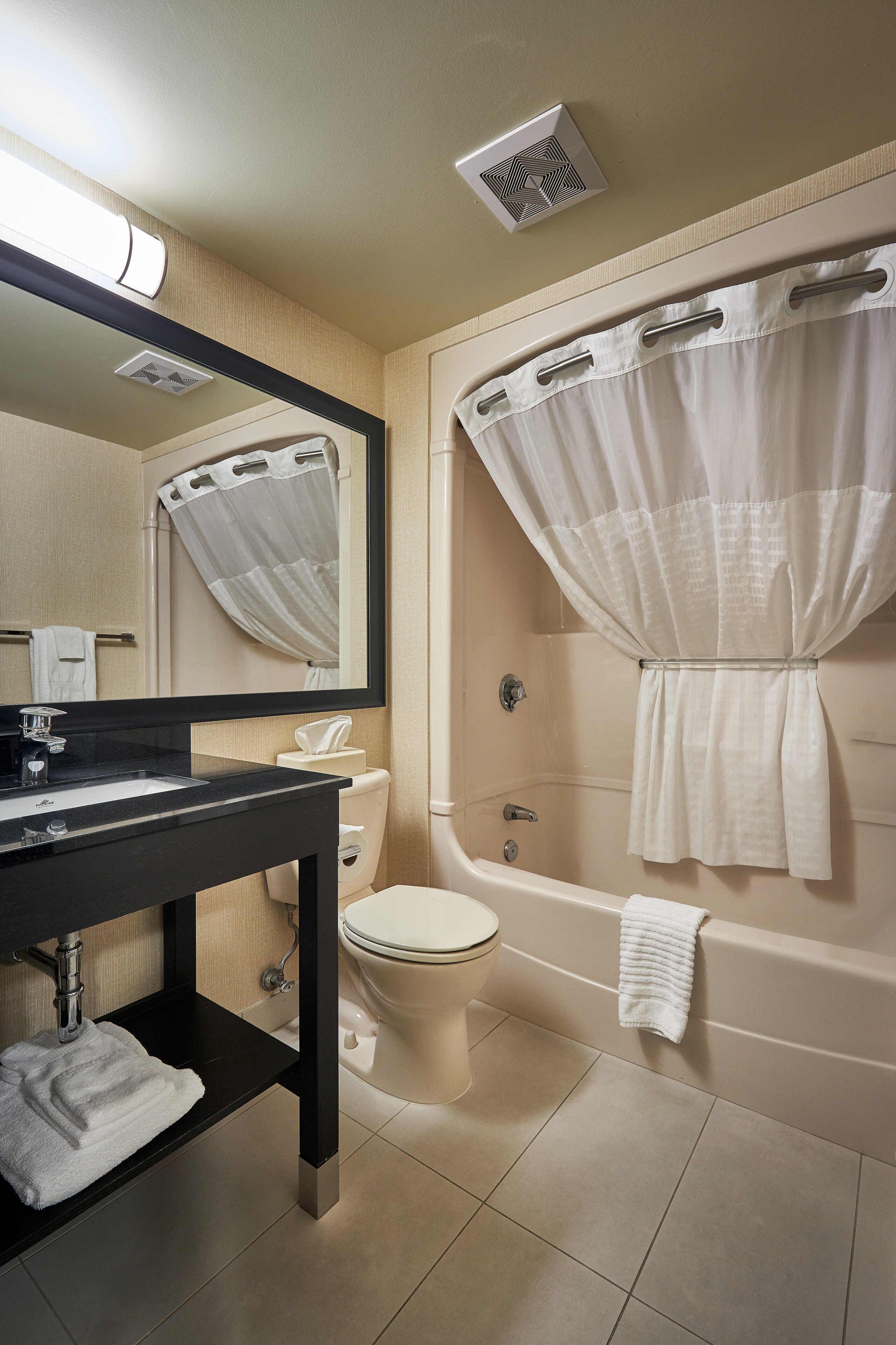 room, 1 king bed with sofa bed, non smoking | bathroom | free toiletries, hair dryer, towels, soap