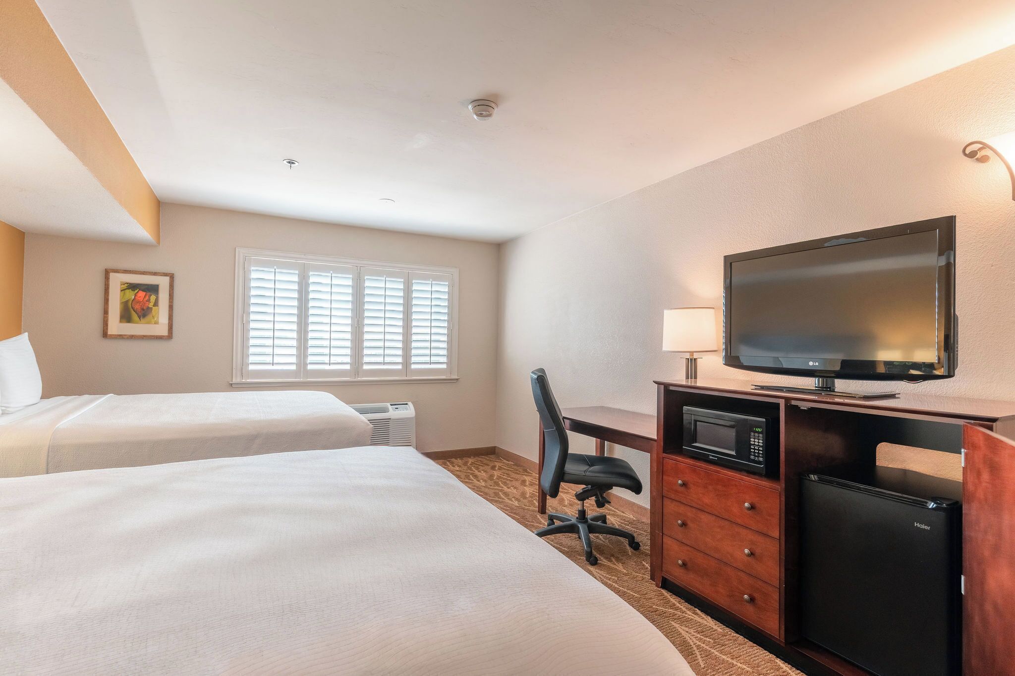 Standard Room, 2 Queen Beds, Microwave | Desk, iron/ironing board, free WiFi, bed sheets