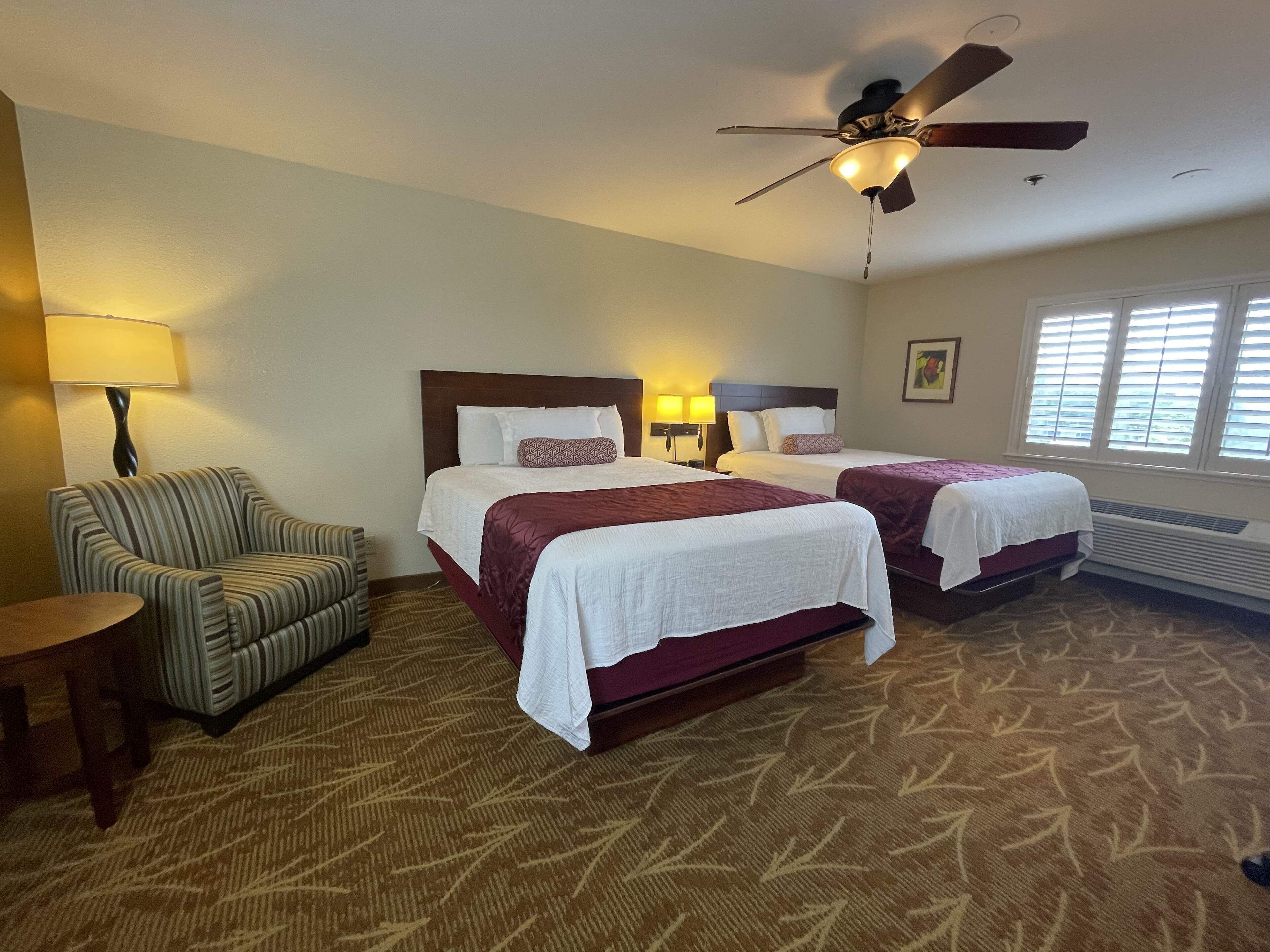 standard room, 2 queen beds | 1 bedroom, desk, iron/ironing board, free wifi