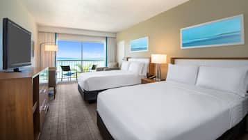 Standardzimmer, 2 Doppelbetten, Meerseite | 1 Schlafzimmer, Zimmersafe, Schreibtisch, Bügeleisen/Bügelbrett