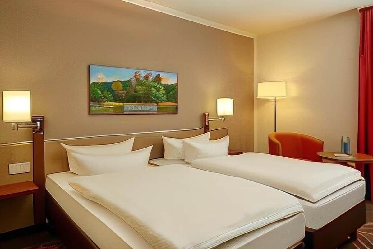 Hypo-allergenic bedding, desk, blackout curtains, soundproofing