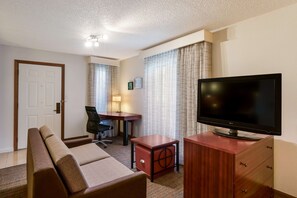 Suite, 1 King Bed, Accessible, Non Smoking (with Sofabed, Full Kitchen) | 1 bedroom, desk, laptop workspace, blackout drapes