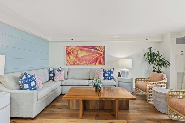 Presidential Suite, 1 King Bed | Living area | 65-inch TV with cable channels - Hilton Sandestin Beach Golf Resort & Spa (Miramar Beach)