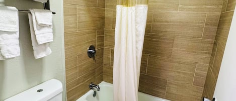 Free toiletries, hair dryer, towels