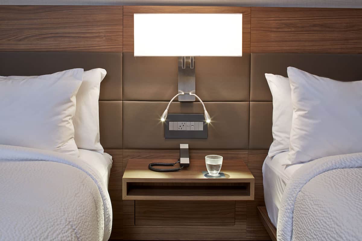 hypo-allergenic bedding, in-room safe, desk, laptop workspace