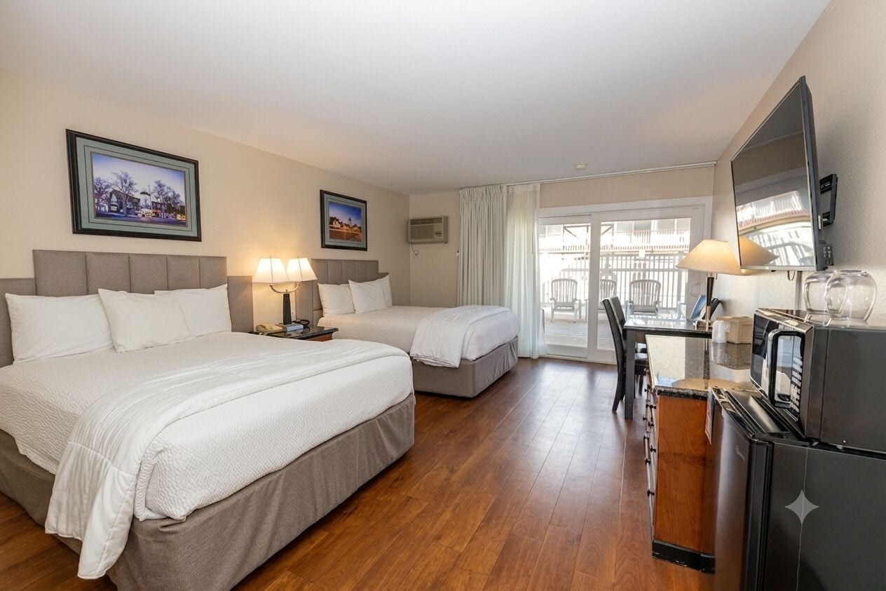 Signature Room, 2 Queen Beds Ground Floor, Patio (2 Queen Beds nonsmoking) | Premium bedding, down comforters, pillowtop beds, desk