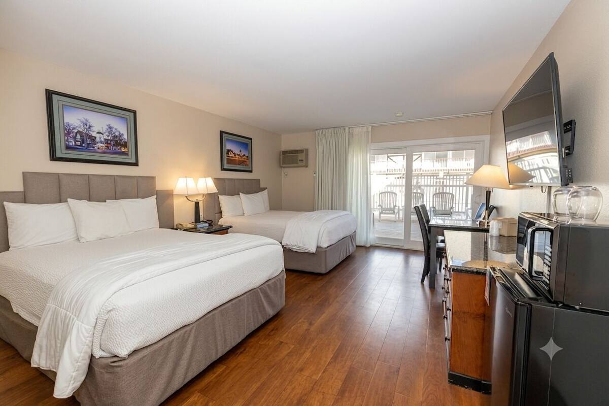 Signature Room, 2 Queen Beds Ground Floor, Patio (2 Queen Beds nonsmoking) | Premium bedding, down comforters, pillowtop beds, desk