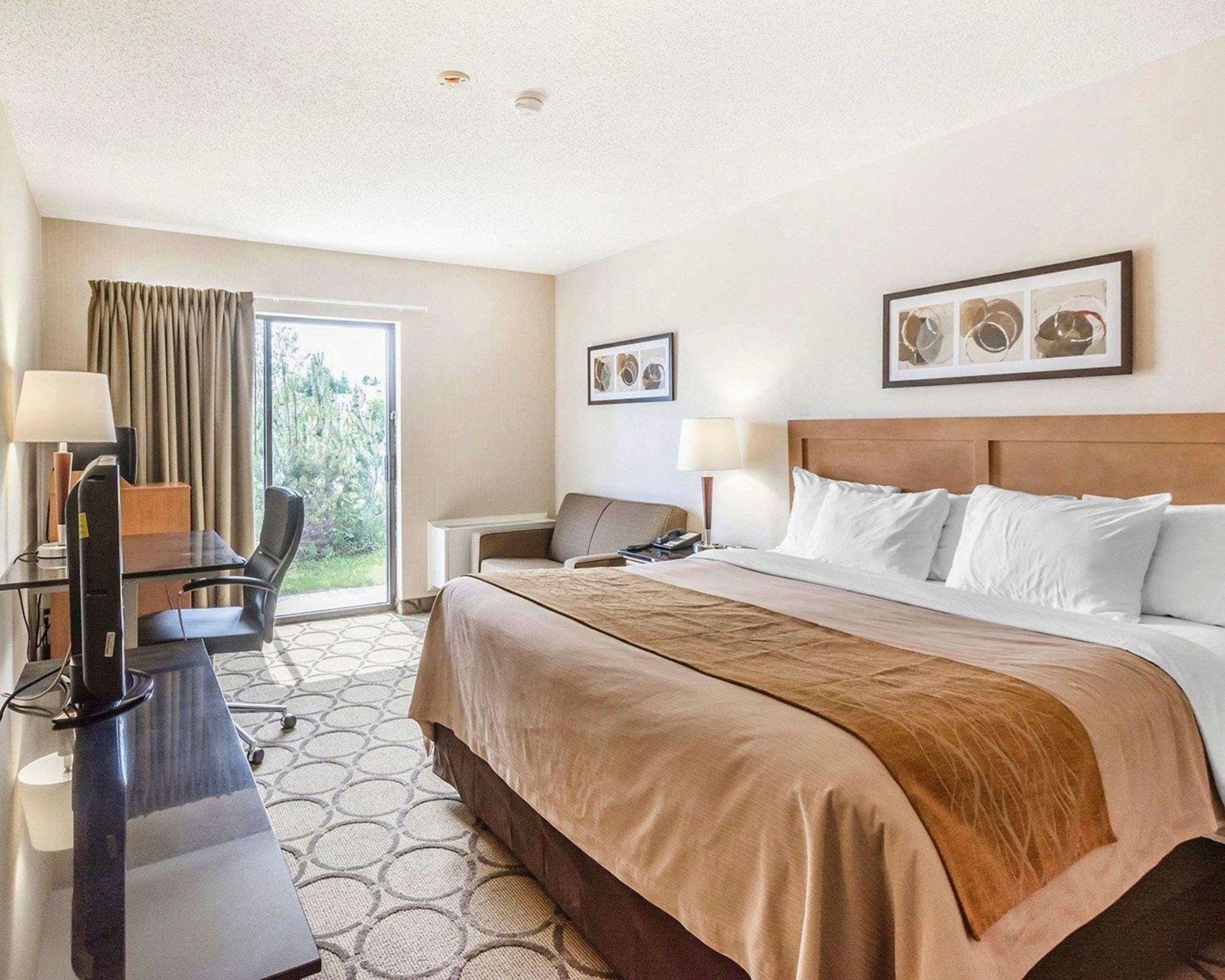 Premium bedding, pillow-top beds, desk, soundproofing