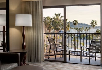 Hotel room view looking out at Sonesta Redondo Beach & Marina